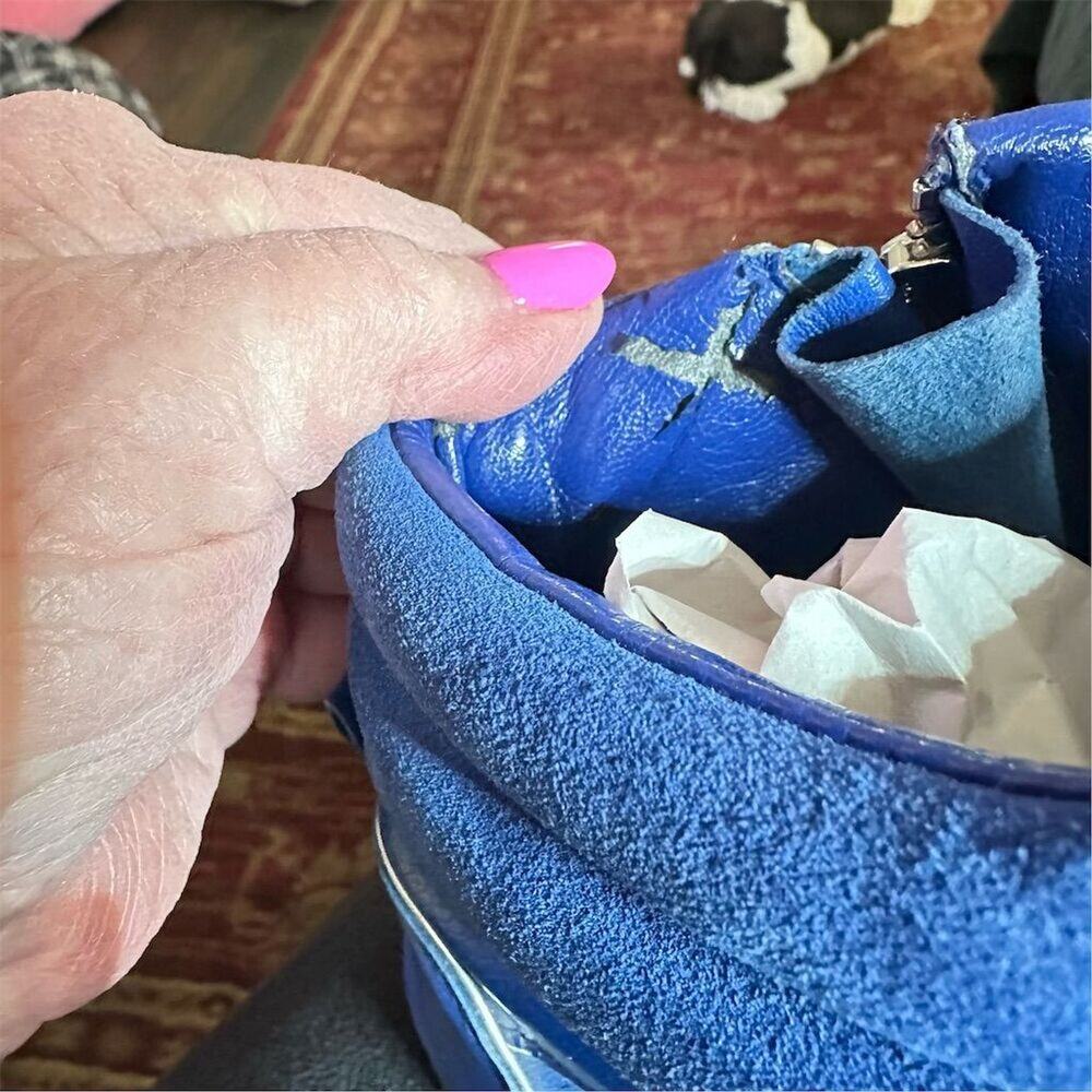 Michael Kors Glam Studded Women's sapphire Suede High Top Sneakers Size 9.5‎ - Picture 11 of 11